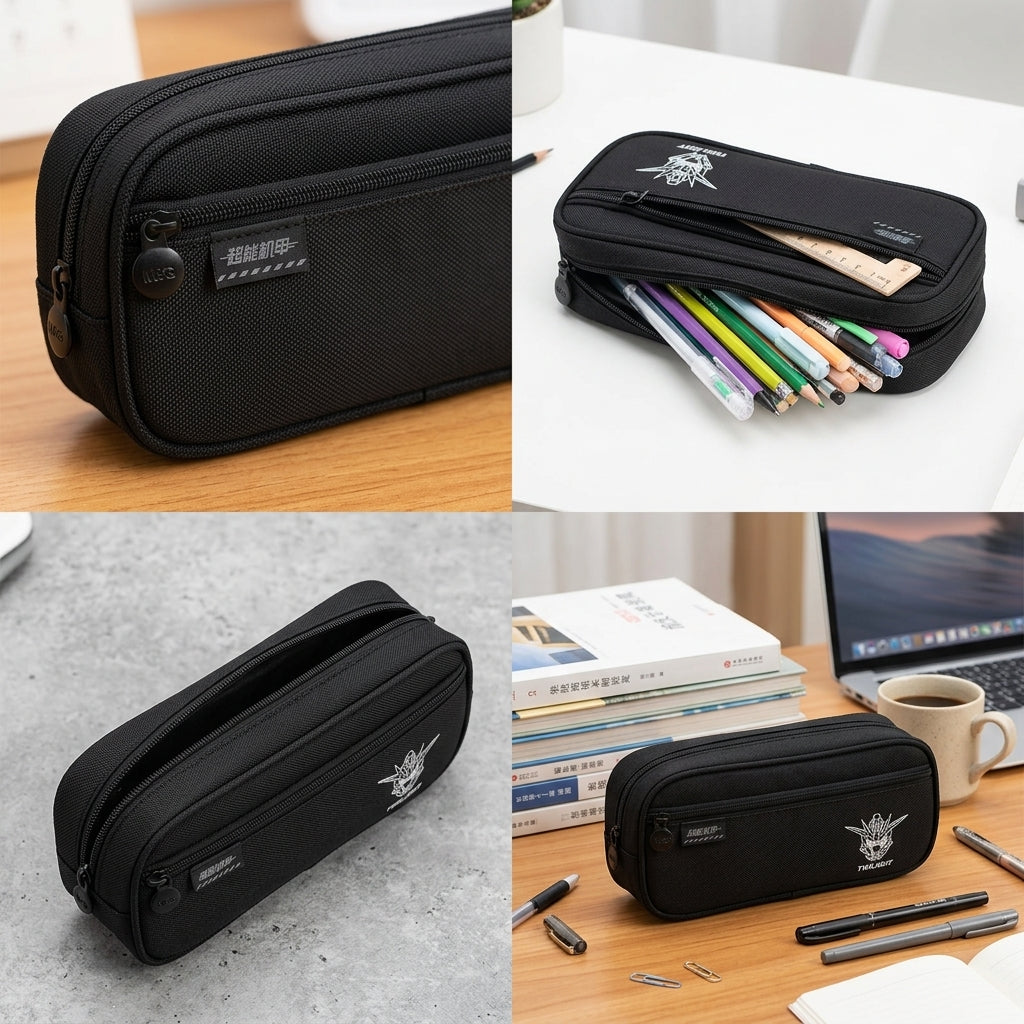M&G Chenguang Twilight Large Capacity Pencil Case – Durable Fabric Zippered Stationery Organizer - 2 Pocket - No: APB903DD