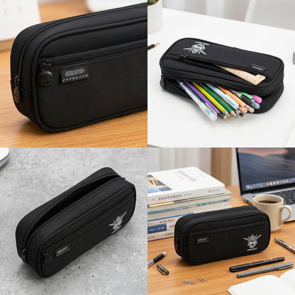 M&G Chenguang Twilight Large Capacity Pencil Case – Durable Fabric Zippered Stationery Organizer - 2 Pocket - No: APB903DD