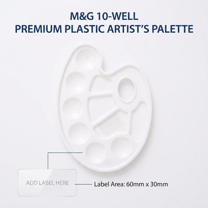 M&G 10-well watercolor palette tray studio packshot with label