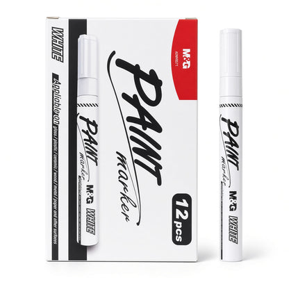 M&G Chenguang Permanent Metallic Paint Marker Pens for Multi-Surface Oil-Based Marker - White - 1pcs- No:AOMY8571