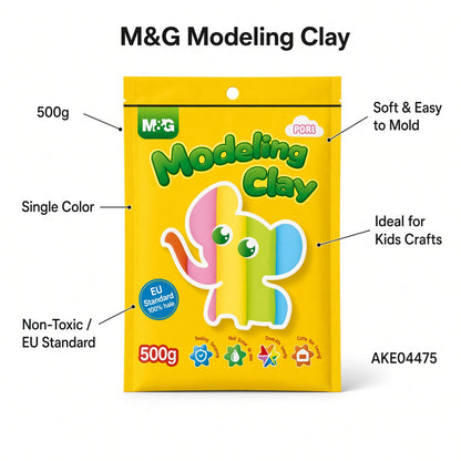 M&G Chenguang Modeling Clay 500g – Single Color Play Dough – Non-Toxic Creative Modeling Clay for Kids - No: AKE04475