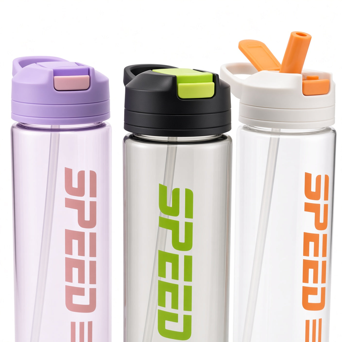 SPEED Stylish 700ML Water Bottle with Straw & Flip-Top Lid - 1pcs - Assorted Color