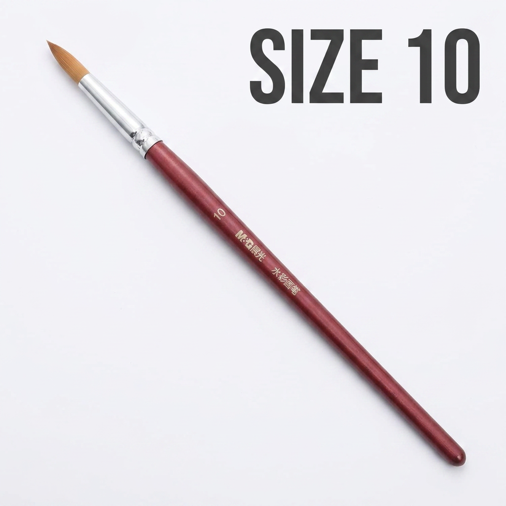 M&G watercolor round brush size 10 studio packshot with size label