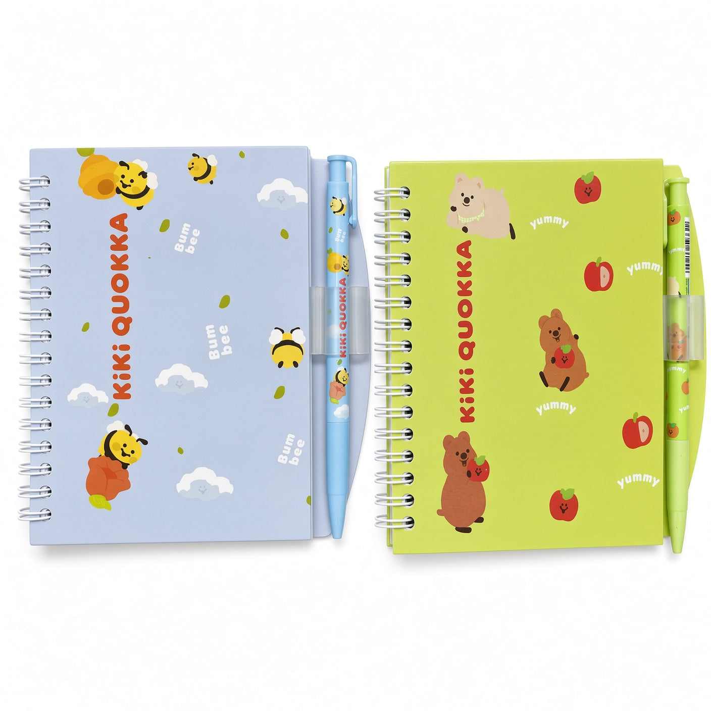 Yassin Kiki Quokka or Magic A6 Spiral Notebook with Matching Pen – Cute Printed Notebook for School, Office, Journaling & Everyday Notes