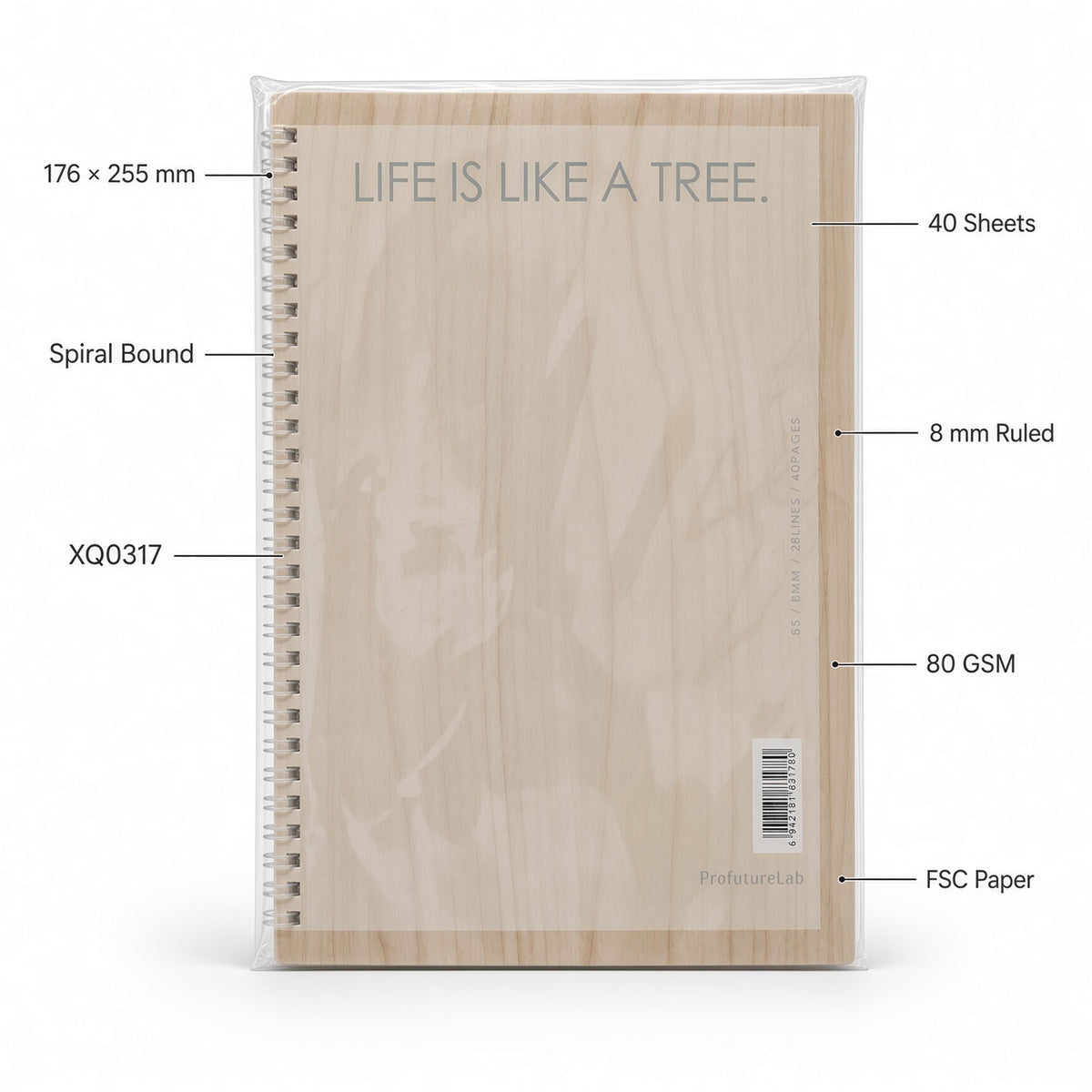 M&G Chenguang Masmaru Profuture Lab Spiral Notebook – 176 × 255 mm, 40 Sheets, 80 GSM - 1pcs- No: XQ0317