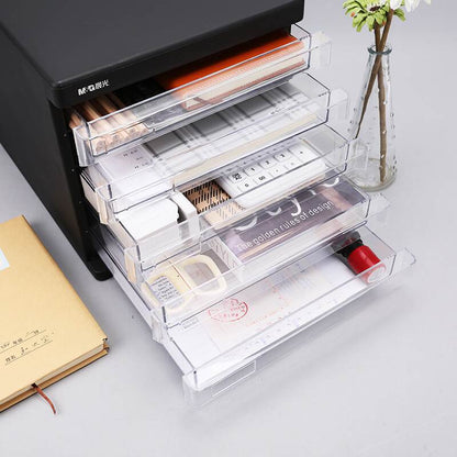 M&G Chenguang 5-Drawer Desktop Document Organizer – Plastic Storage Cabinet for A4 Files & Office Supplies - No: ADM95296