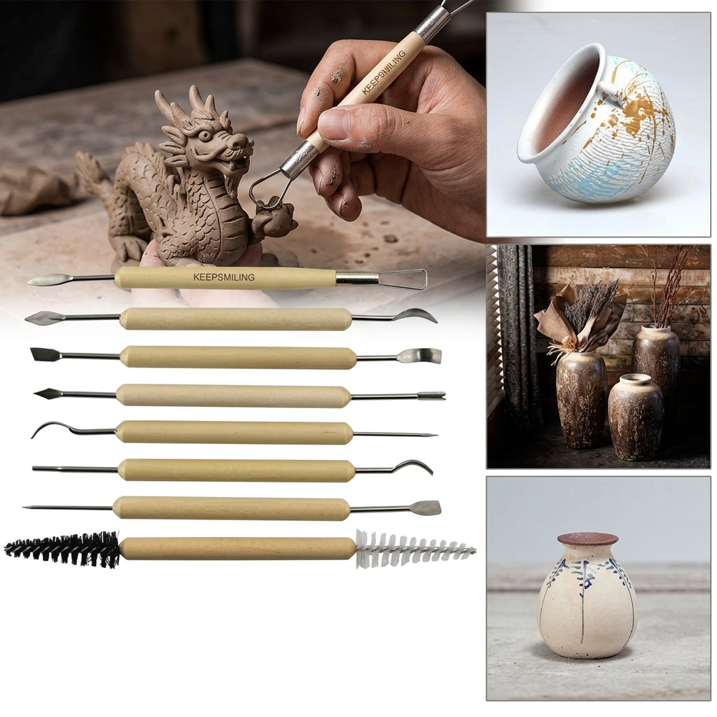 Keepsmiling clay sculpting tool in use shaping a clay figure