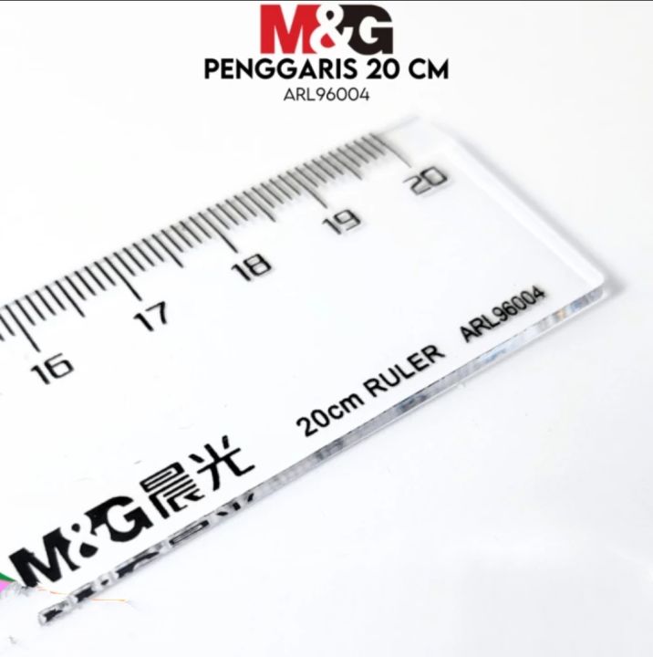 M&G Chenguang Transparent Plastic Ruler 30 cm / 12 Inch – Dual-Scale School Ruler - 1pcs – No: ARL960Y9