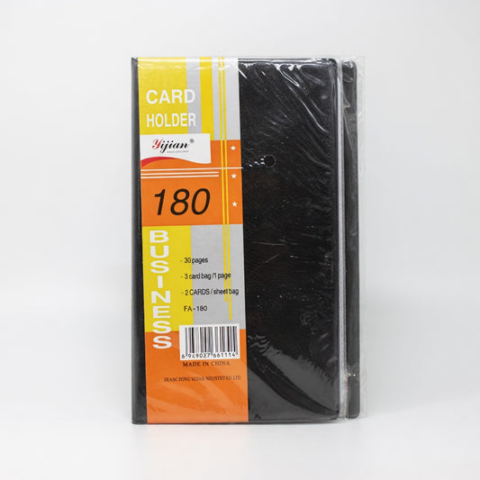 Business Card Holder Book – 180 Capacity, Durable Organizer for Business Cards – Portable Card Storage Case – Black