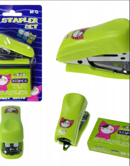 M&G Chenguang So Many Cats Mini Stapler 24/6 Stapler Set with Pack of Stapless - 1pcs - No:ABS916S6