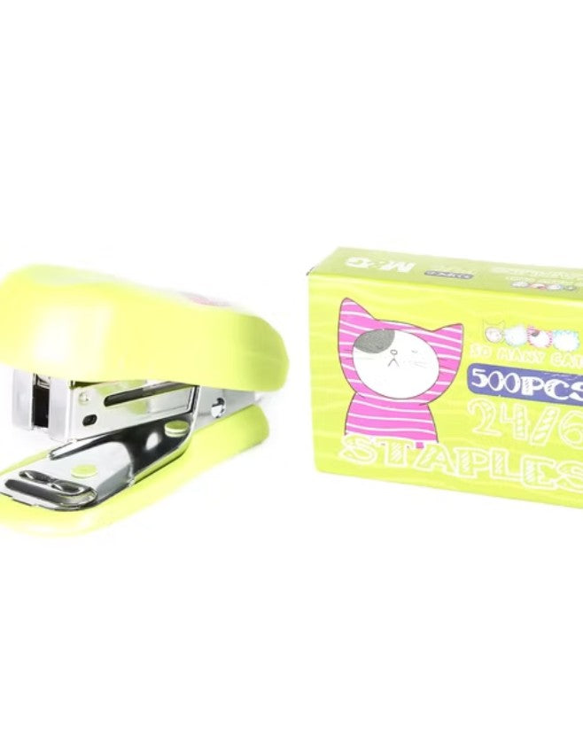M&G Chenguang So Many Cats Mini Stapler 24/6 Stapler Set with Pack of Stapless - 1pcs - No:ABS916S6