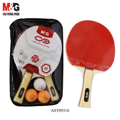 M&G Table Tennis Racket Set – 2 Paddles + 3 Balls + Carry Case, Indoor & Outdoor Ping Pong AST09316 | SKU: 6936965448745