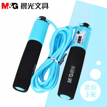 M&G Chenguang Adjustable Jump Rope with Counter – Foam Handle Skipping Rope for Fitness and Cardio Training - No:AST97434