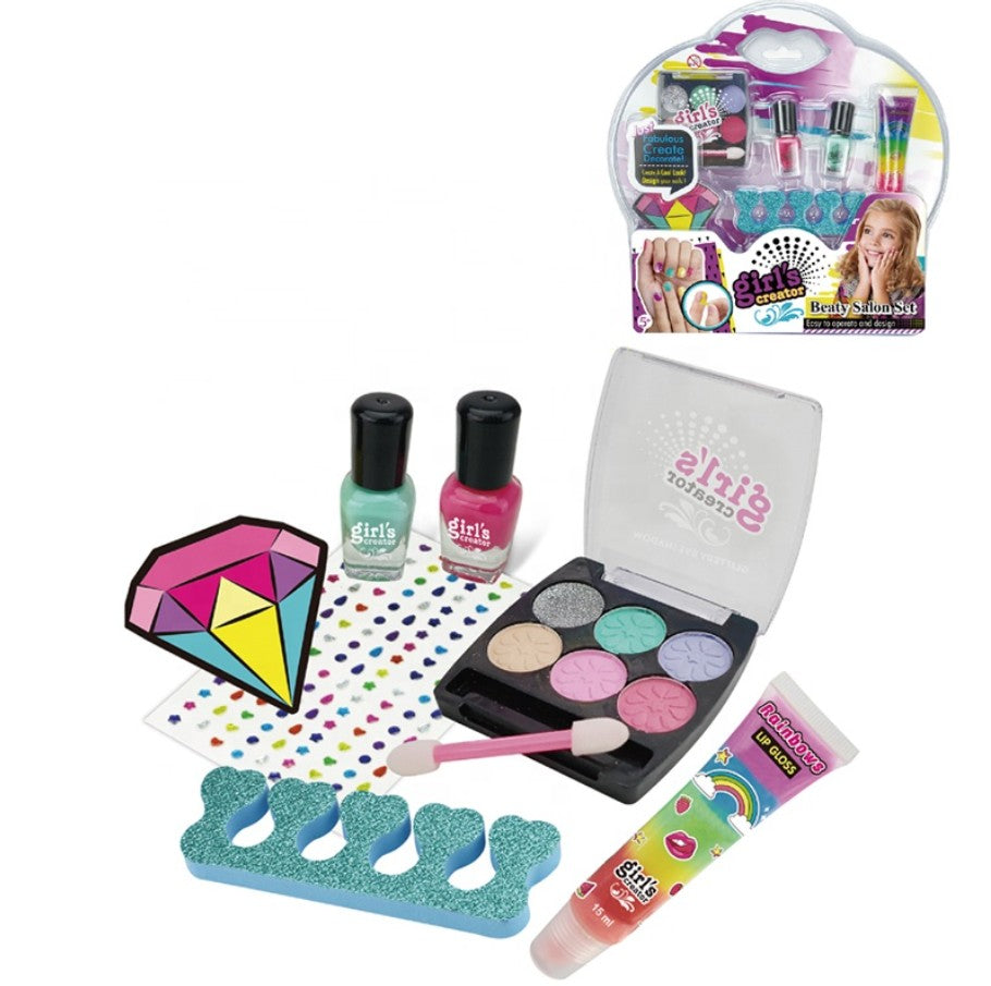 Girl Cosmetic Makeup Gift Set Includes Lip Gloss Nail Polish Eye Shadow Makeup for Children - No: MBK-392