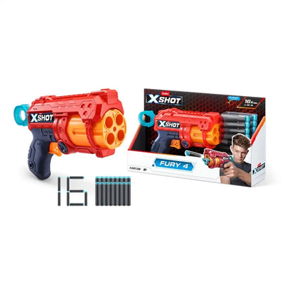 X-Shot Excel Fury 4 with 16 ( Darts ) Soft Bullets - No: 36377