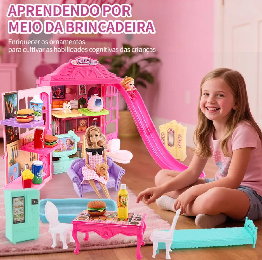 Vacation Sweet Doll House - Toy Pet Dollhouse for Girls – 30 Pcs
