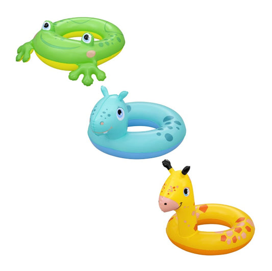 Bestway LIL' PAL SWIM TUBE Inflatable PVC Swim Tubes Animal Design Swimming Ring for Kids Summer Fun! - 64cm - No: 36464