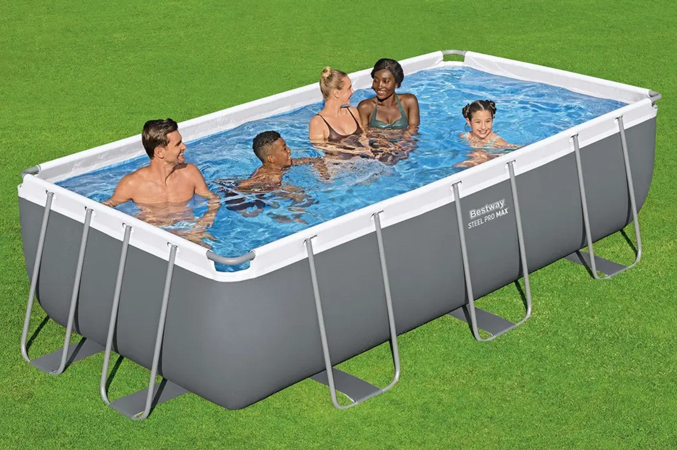 Bestway Frame Pool Power Steel 4.04m x 2.01m x 1.00m Rectangular Pool Set - 56442