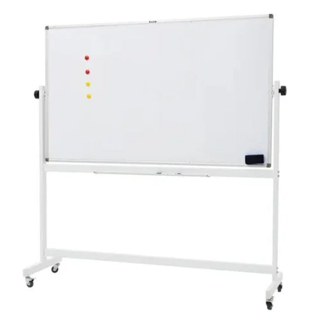 M&G Chenguang H Type Dry Erase Whiteboard with Stand - Magnetic White & Chalk Board - Size: 100cm X 150cm - No:ADB983AH