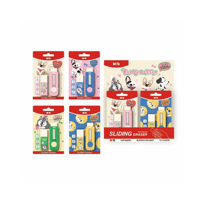 M&G Chenguang Sliding Eraser Set with Holder & Refill – 1+1 Refillable PVC Eraser for School, Office & Drawing - No:AXPQ4280
