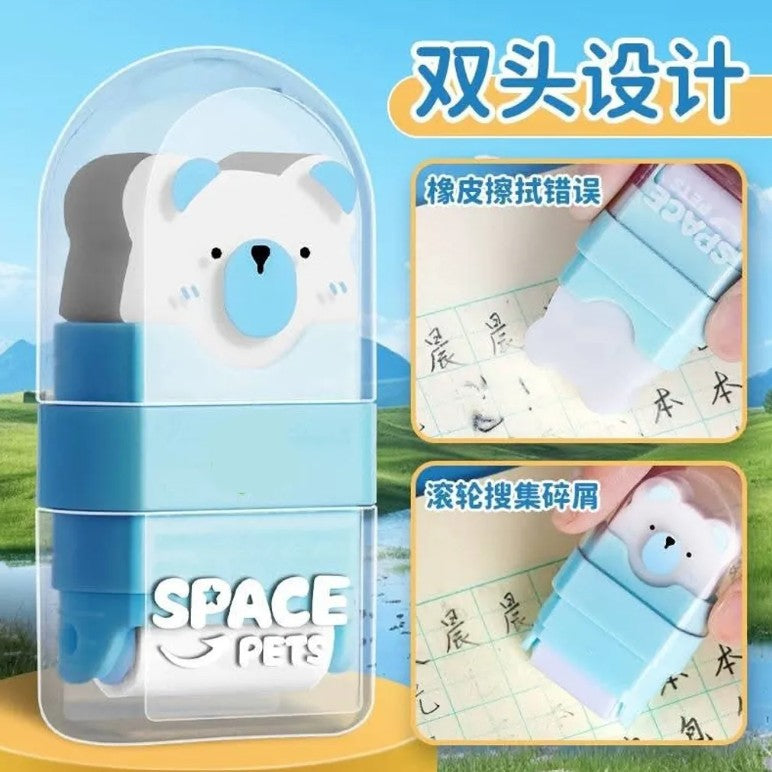 M&G Chenguang Roller Eraser Space Pets Dustless Dual Function - Assorted Color - 1pcs - No: AXPQ5571