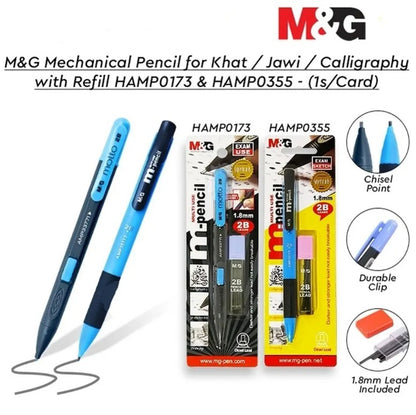 M&G Chenguang Jawi 2B Exam Mechanical Pencil with Leads 1.8mm and Eraser - 1pcs - No: Hamp0355