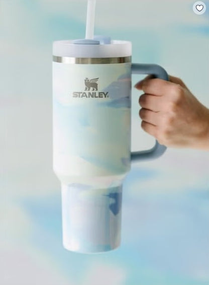 Stanley Quencher H2.0 40 oz (1.18L) – Vacuum Insulated Stainless Steel Travel Mug with Handle & Lid | – Pastel Marble Design