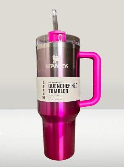 Stanley Quencher H2.0 40 oz (1.18L) Insulated Tumbler with Handle & Straw Lid – Pink Ombre Stainless Steel