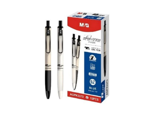 M&G Chenguang Q-Tec Pro Retractable Noiseless Gel Pen 0.7mm – Smooth Blue Ink Pen for School, Office & Everyday Writing - 1pcs - No:AGPK3373