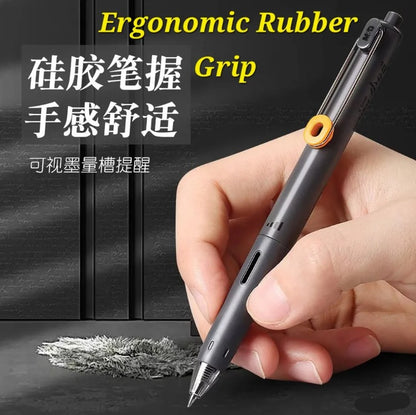 M&G Chenguang Silent Click Gel Pen 0.5mm – Noiseless Retractable Blue Ink Pen with Soft Grip for School, Office & Exams  - 1pcs- No:AGPJ9675