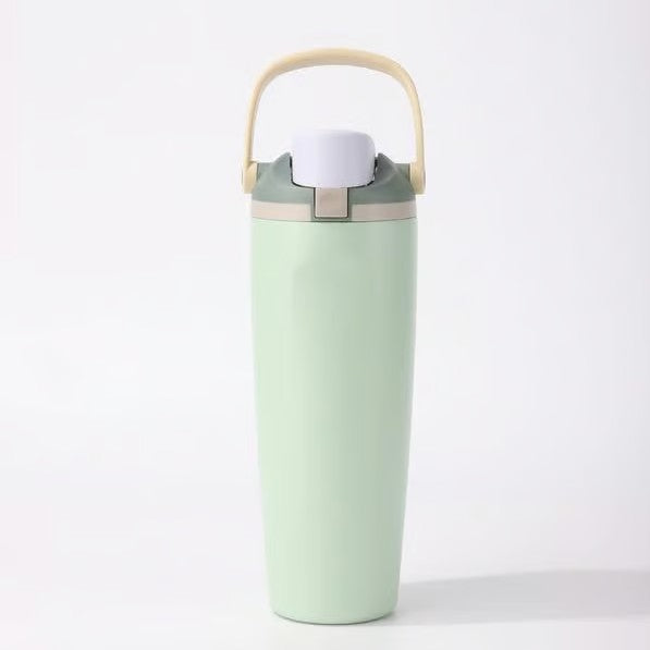 Thermos Flask with Straw, 900ml Stainless Steel Drinking Bottle with 2-in-1 Lid, Sports Bottle BPA-Free, Insulated Flask for Hot and Cold Beverages Water Bottle