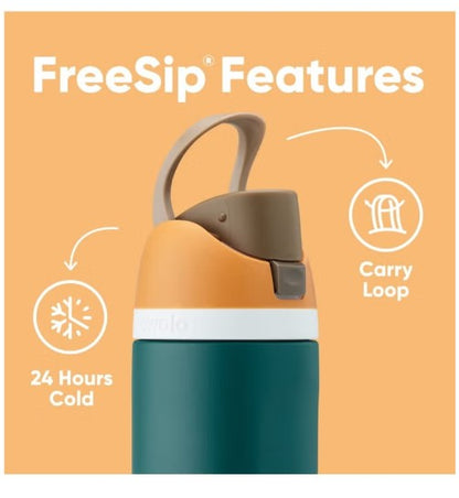 Owala FreeSip 32oz (945ml) Insulated Stainless Steel Water Bottle – Leakproof Vacuum Bottle with Built-in Straw & Carry Loop