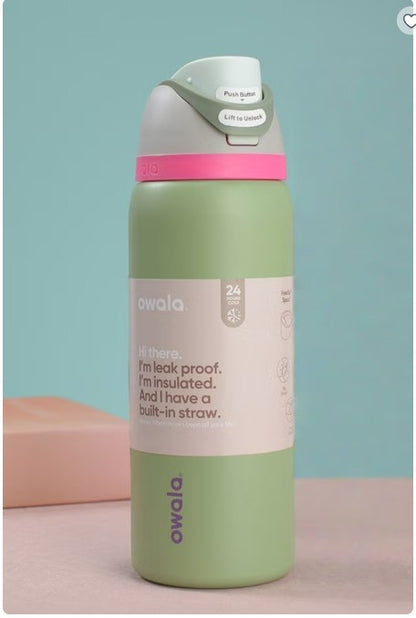 Owala FreeSip 32oz (945ml) Insulated Stainless Steel Water Bottle – Leakproof Vacuum Bottle with Built-in Straw & Carry Loop