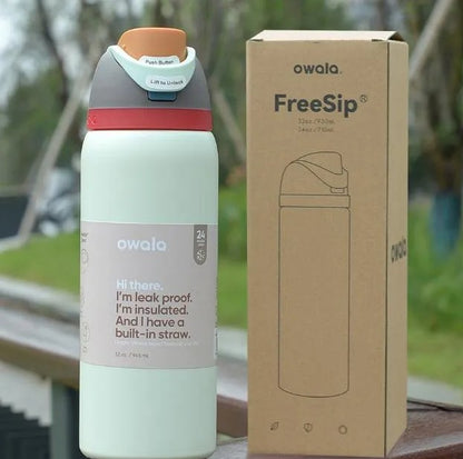 Owala FreeSip 32oz (945ml) Insulated Stainless Steel Water Bottle – Leakproof Vacuum Bottle with Built-in Straw & Carry Loop