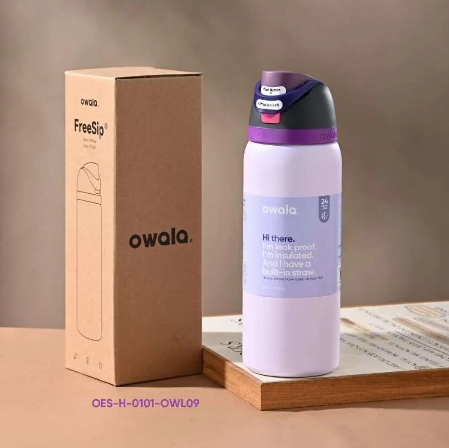 Owala FreeSip 32oz (945ml) Insulated Stainless Steel Water Bottle – Leakproof Vacuum Bottle with Built-in Straw & Carry Loop