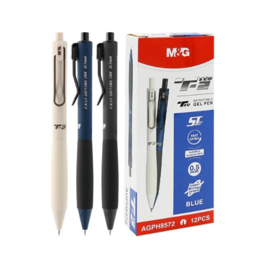 M&G Chenguang T2 Retractable Gel Pen 0.5mm – Fast Dry Blue Ink Pen for Smooth Writing, School & Office - 1pcs - No:AGPH8572