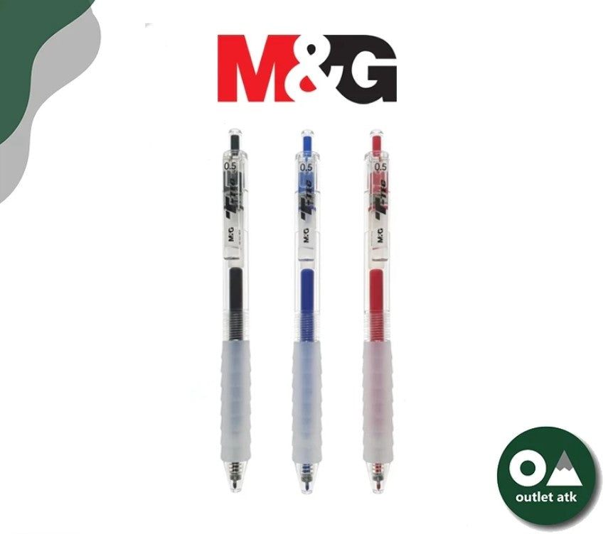M&G Chenguang T-Tec Retractable Gel Pen Comfort Grip 0.5mm – Fast Dry Blue Ink Pen for Smooth Writing, School Office - 1pcs - No: AGPJ0673
