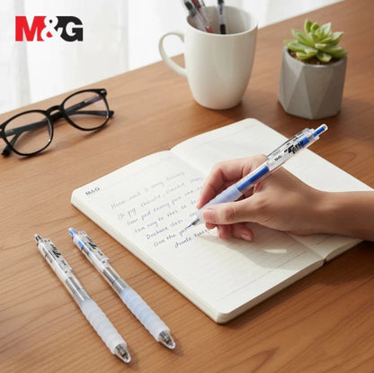 M&G Chenguang T-Tec Retractable Gel Pen Comfort Grip 0.5mm – Fast Dry Blue Ink Pen for Smooth Writing, School Office - 1pcs - No: AGPJ0673