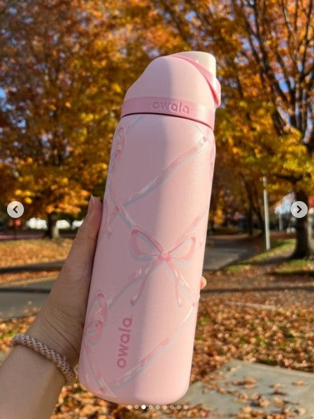 Owala FreeSip Insulated Stainless Steel Water Bottle with Built-In Straw, Leak-Proof Lid, 24 oz (710 ml), Assorted Printed Designs