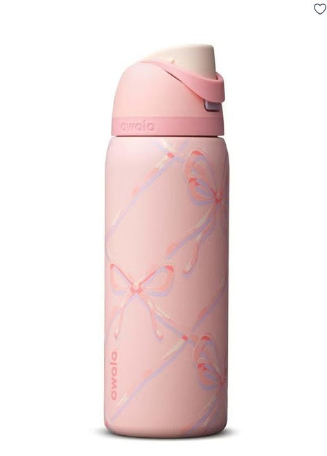 Owala FreeSip Insulated Stainless Steel Water Bottle with Built-In Straw, Leak-Proof Lid, 24 oz (710 ml), Assorted Printed Designs