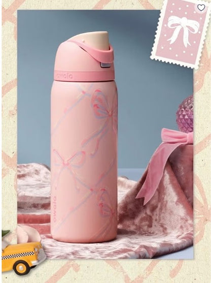 Owala FreeSip Insulated Stainless Steel Water Bottle with Built-In Straw, Leak-Proof Lid, 24 oz (710 ml), Assorted Printed Designs