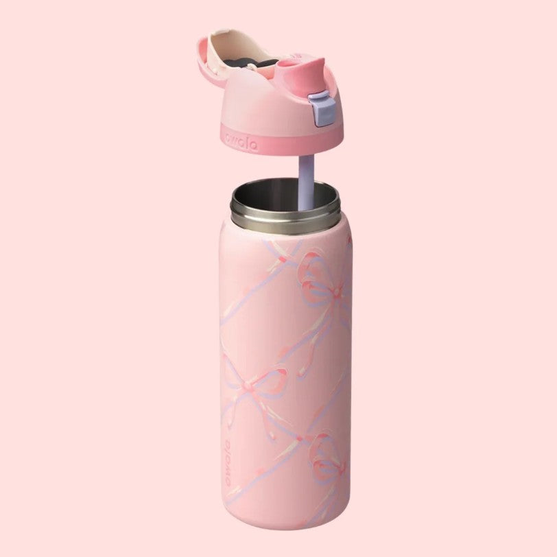 Owala FreeSip Insulated Stainless Steel Water Bottle with Built-In Straw, Leak-Proof Lid, 24 oz (710 ml), Assorted Printed Designs