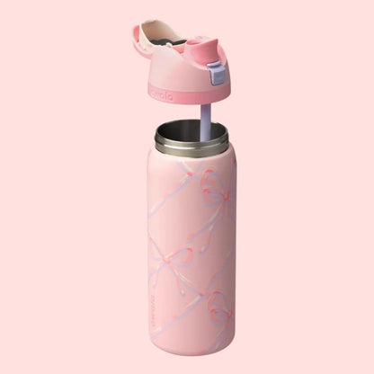 Owala FreeSip Insulated Stainless Steel Water Bottle with Built-In Straw, Leak-Proof Lid, 24 oz (710 ml), Assorted Printed Designs