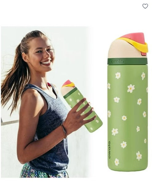 Owala FreeSip Insulated Stainless Steel Water Bottle with Built-In Straw, Leak-Proof Lid, 24 oz (710 ml), Assorted Printed Designs