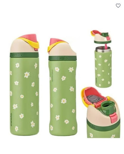 Owala FreeSip Insulated Stainless Steel Water Bottle with Built-In Straw, Leak-Proof Lid, 24 oz (710 ml), Assorted Printed Designs