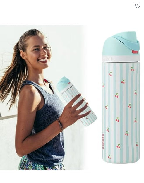 Owala FreeSip Insulated Stainless Steel Water Bottle with Built-In Straw, Leak-Proof Lid, 24 oz (710 ml), Assorted Printed Designs