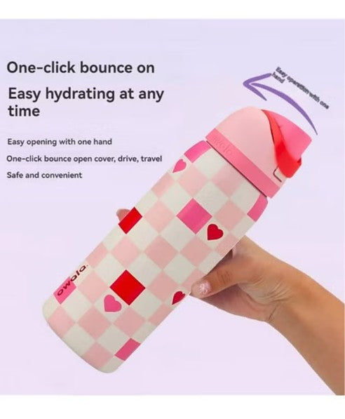 Owala FreeSip Insulated Stainless Steel Water Bottle with Built-In Straw, Leak-Proof Lid, 24 oz (710 ml), Assorted Printed Designs