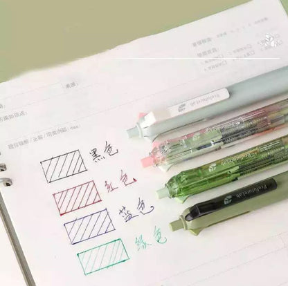 M&G Chenguang MASMARCU4-Color Retractable Ballpoint Pen, 0.5 mm Fine Point, Smooth Writing, Multi-Ink Pen for School & Office - 1pcs - No:ABP803M2