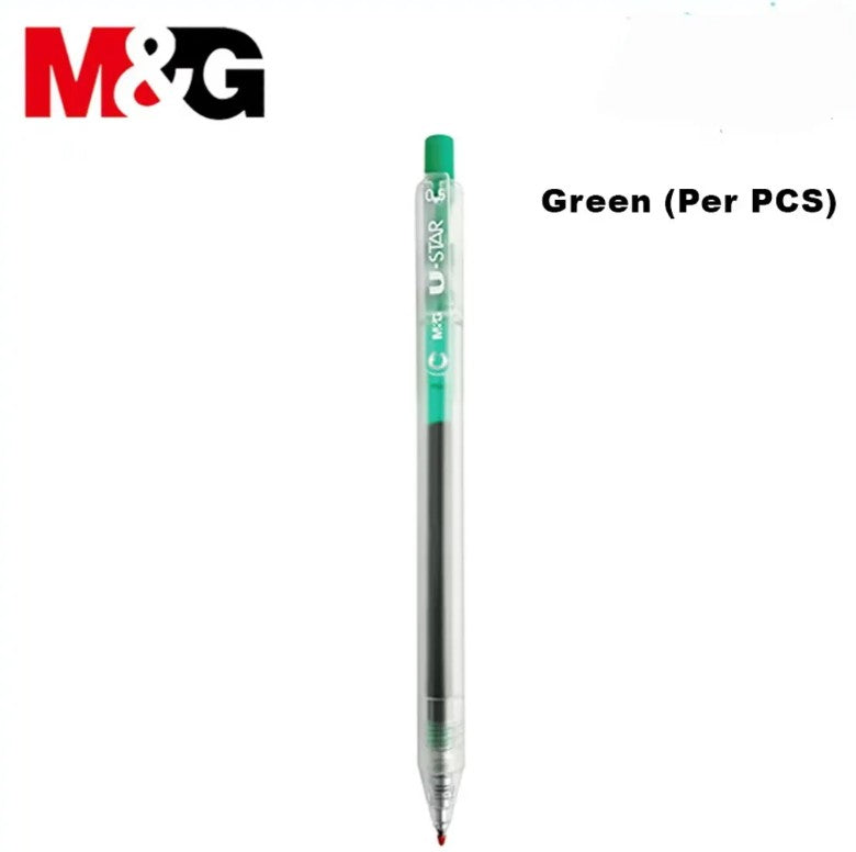 M&G Chenguang U-STAR Retractable Gel Pen, 0.5 mm Fine Point, Smooth Writing, Multicolor – 1pcs - No: AGP87977