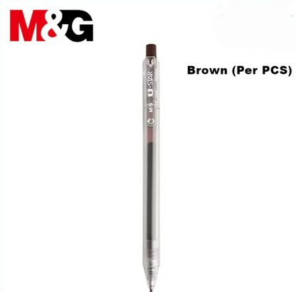 M&G Chenguang U-STAR Retractable Gel Pen, 0.5 mm Fine Point, Smooth Writing, Multicolor – 1pcs - No: AGP87977